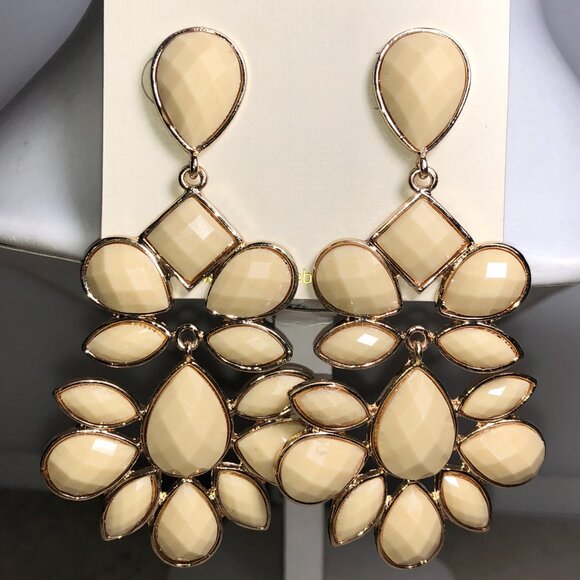 Amrita Ivory & Gold Chandelier Earrings - Picture 1 of 5